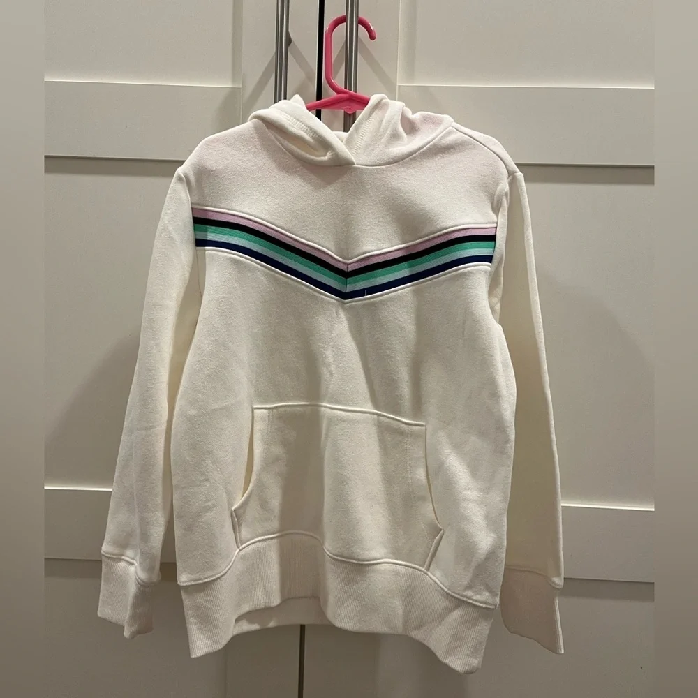Old Navy Active white hoodie with stripe, NWT